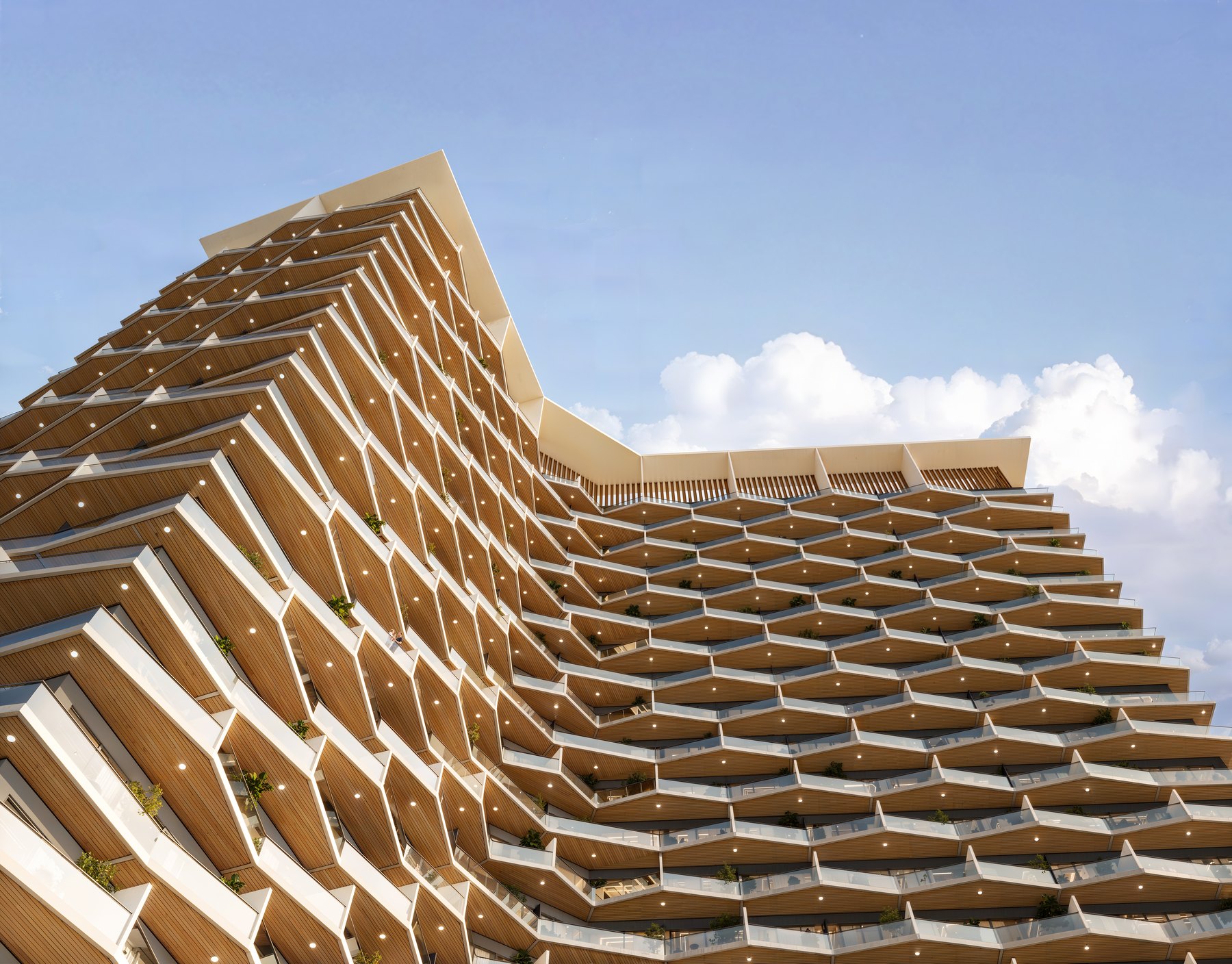 نمایی مجسمه‌وار بر فراز Dubai Sports City