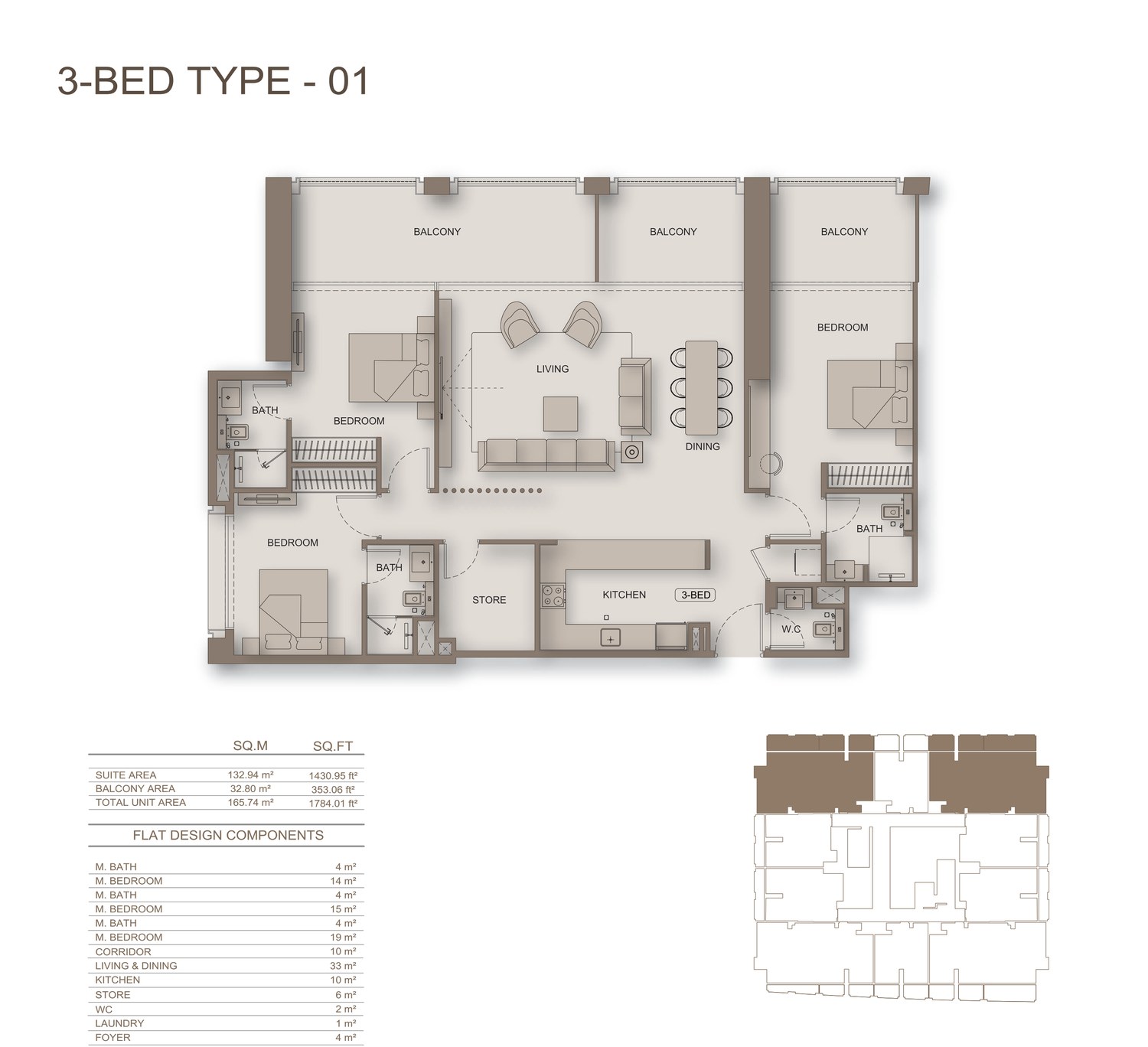 3 Schlafzimmer