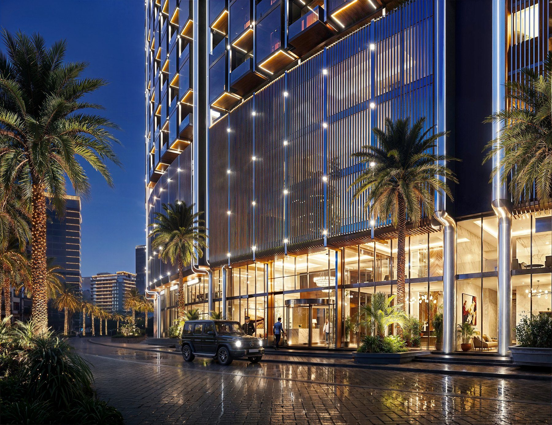 Retail podium & landscaped walkways