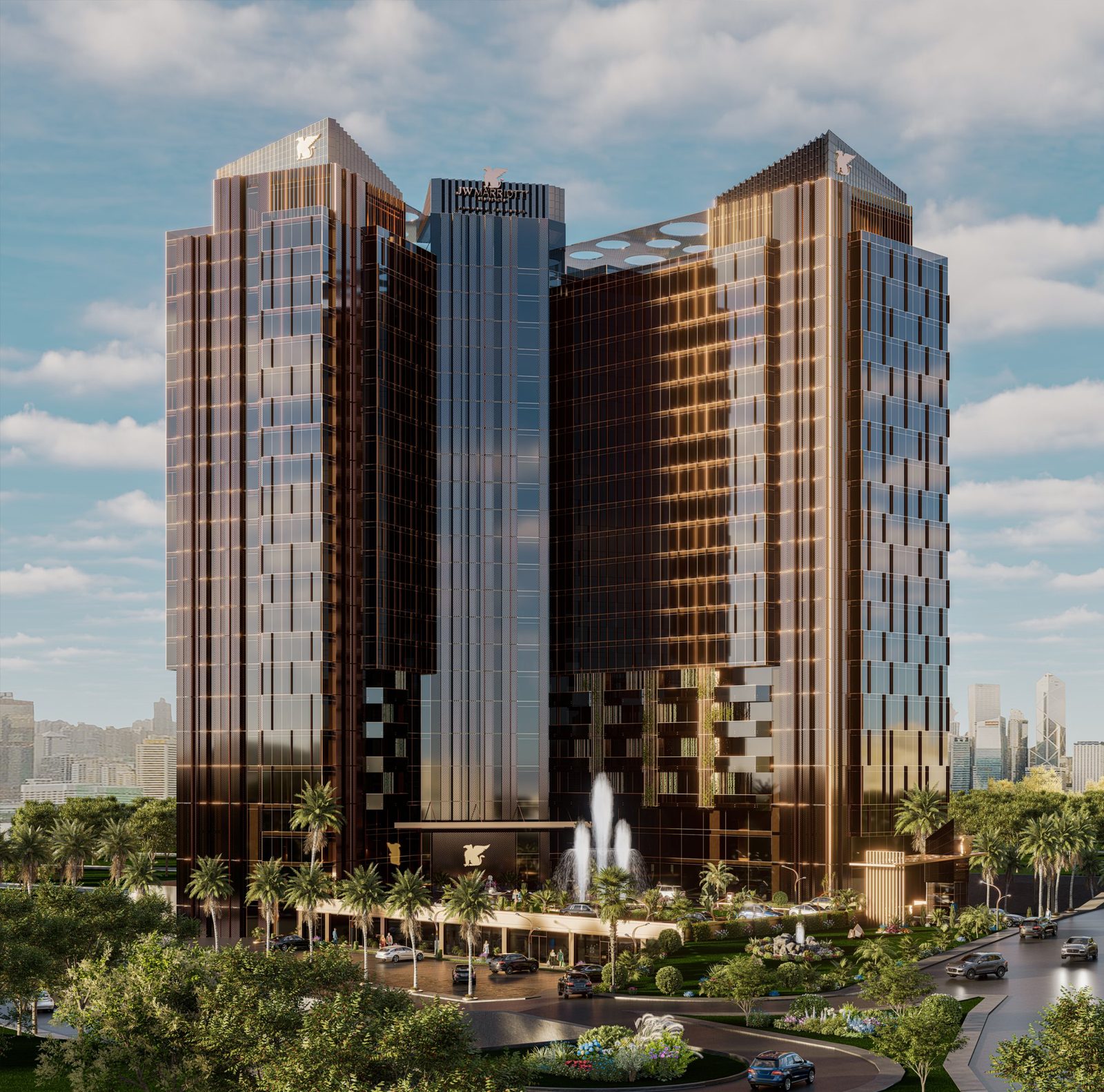 JW Marriott Residences Tarabya towers at dusk