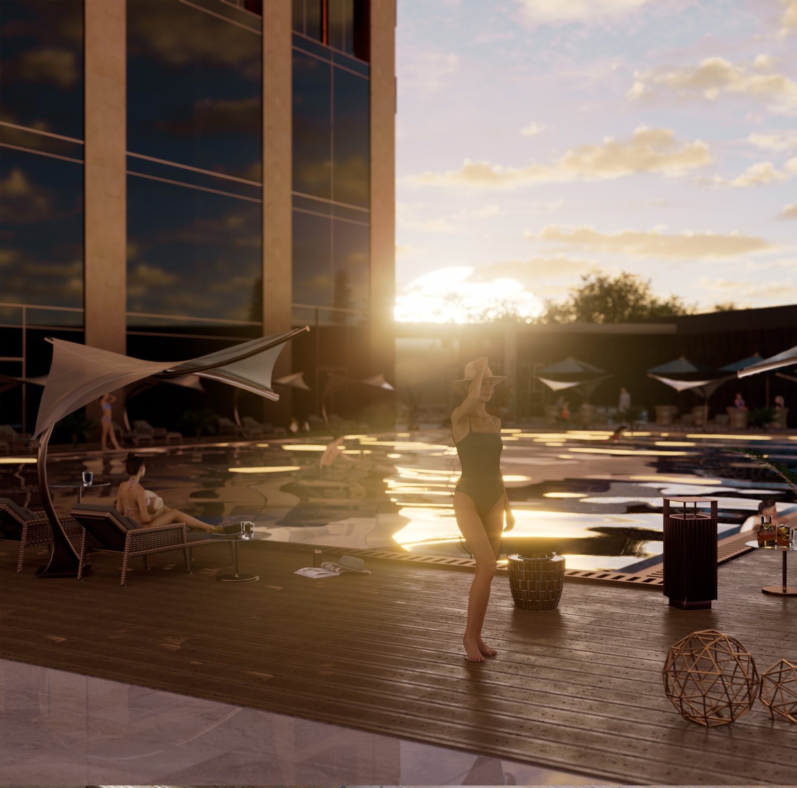 Infinity pool at sunset