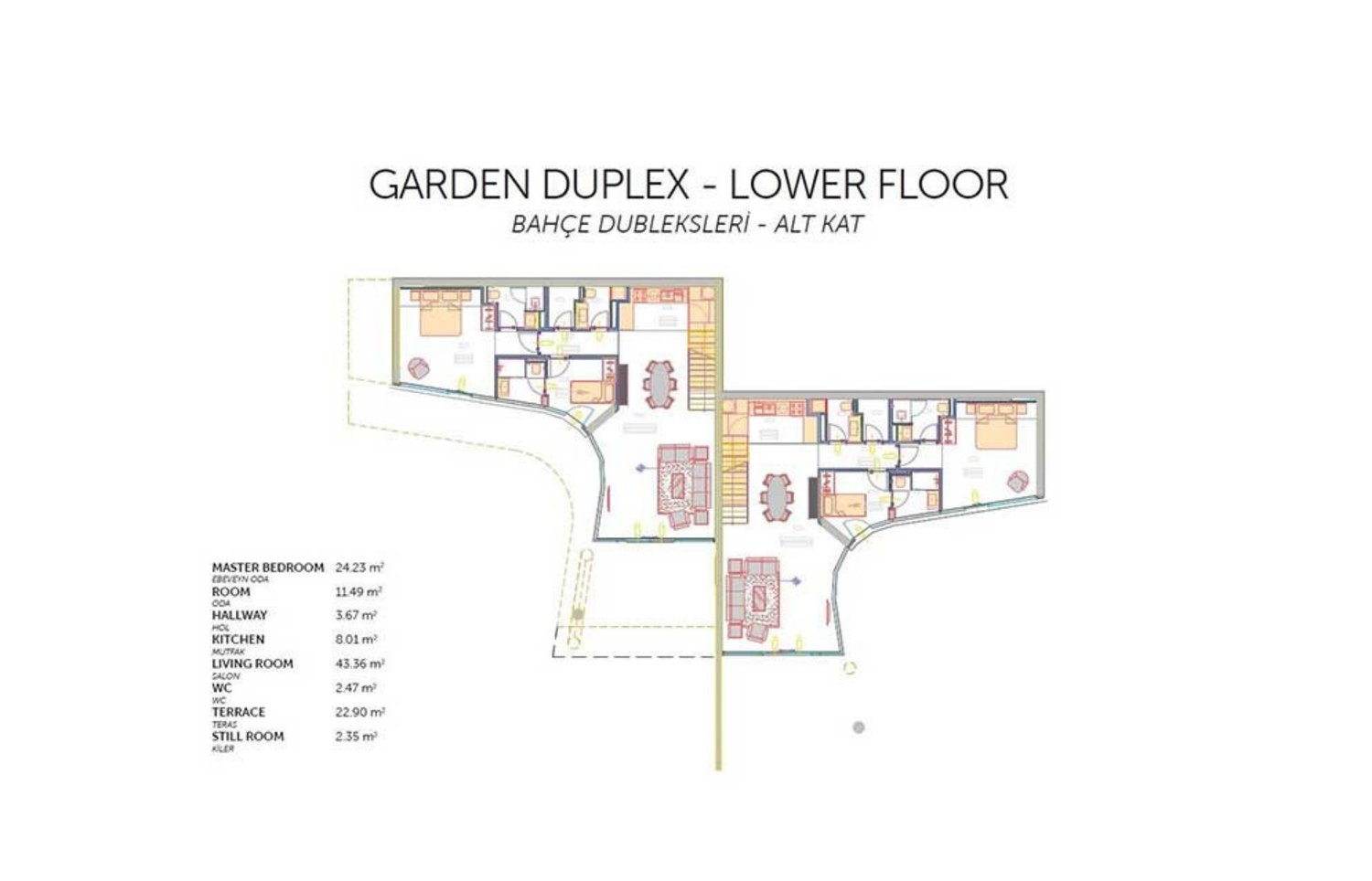 4+1-Garten-Duplex · Untere Etage