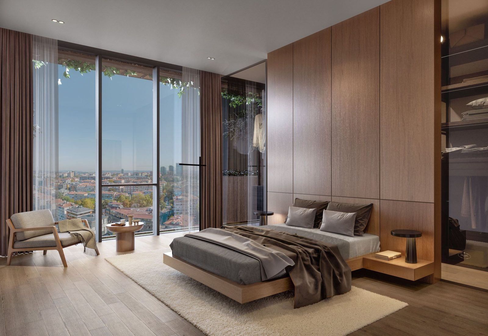 Bedroom with terrace view