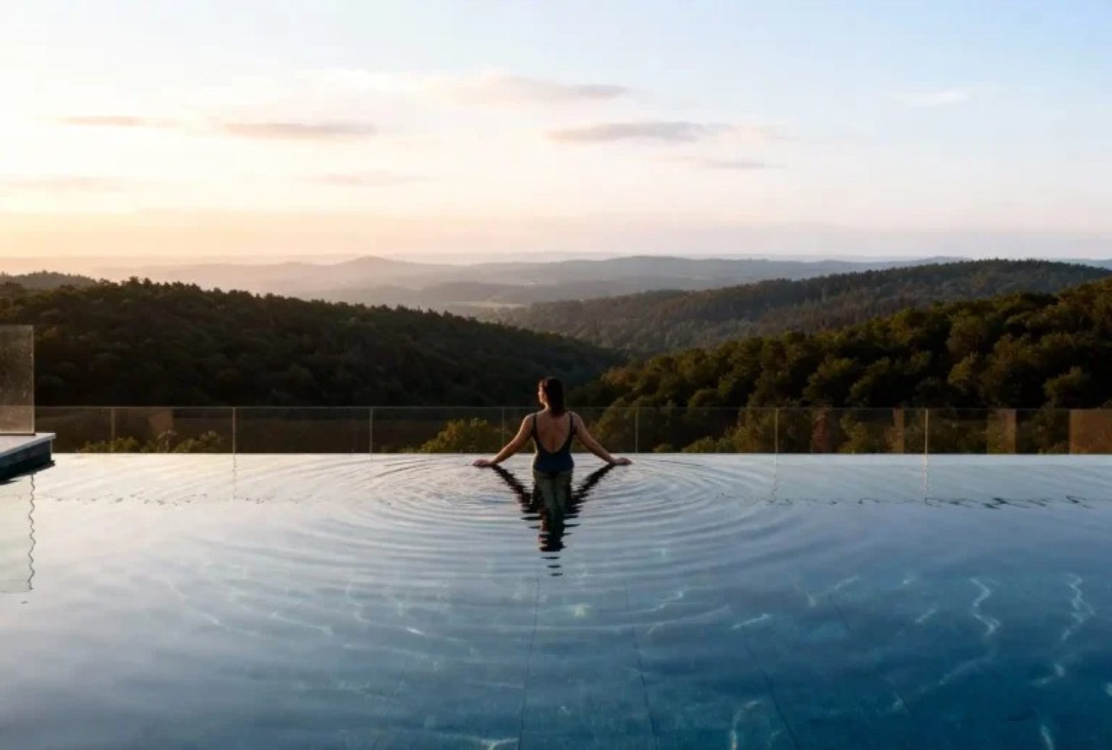 RAMS Park House Maslak forest-side terrace at dusk